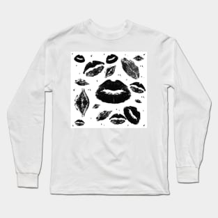 Kisses All Over (Black & White) Long Sleeve T-Shirt